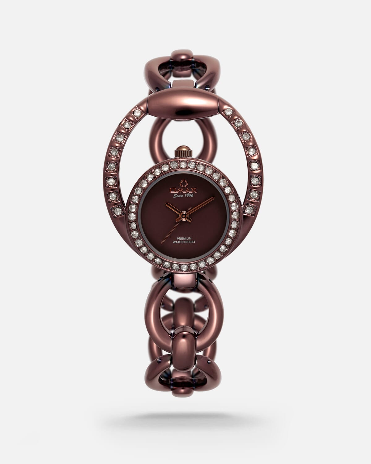 ‎ ساعة نسائية بسير ستيل بلون بني